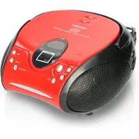 Lenco SCD-24 Numérique Noir, Rouge - Systèmes stéréo portables (Numérique, FM, Lecteur, CD, LCD, Noir, Rouge)
