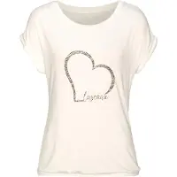LASCANA T-shirt crème / marron / noir