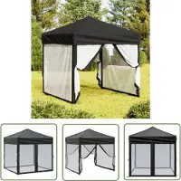 The Living Store Tente de réception pliable avec parois latérales Noir 2x2 m