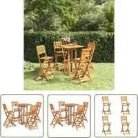 The Living Store 5-pcs. Ensemble de bar de jardin en bois massif d'acacia
