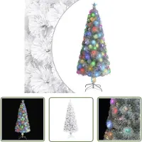 The Living Store Arbre de Noël artificiel avec LED blanc 240 cm fibre de verre