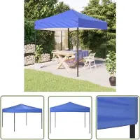 The Living Store Tente de réception pliante bleue 3x3 m