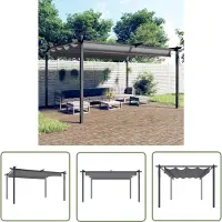 The Living Store Pavillon avec toit extensible 4x3 m Anthracite