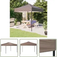 The Living Store Tente de réception pliable taupe 3x3 m