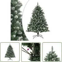 The Living Store Arbre de Noël artificiel avec support 120 cm PVC