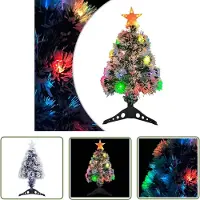 The Living Store Arbre de Noël artificiel LED blanc & bleu 64 cm fibre de verre