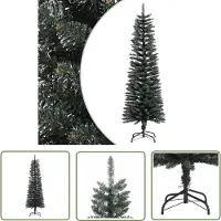 The Living Store Arbre de Noël artificiel avec support Svelte vert 150 cm PVC