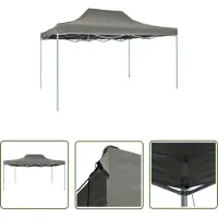 The Living Store Tente de réception professionnelle pliable 3×4 m acier anthracite