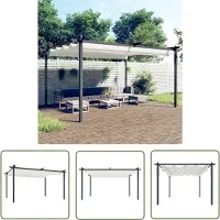 The Living Store Pavillon avec toit extensible 4x3 m Crème