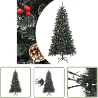 The Living Store Arbre de Noël artificiel avec support Vert 240 cm PVC