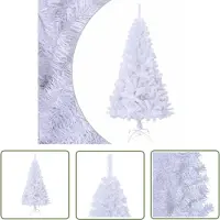 The Living Store Arbre de Noël artificiel avec branches épaisses Blanc 120 cm PVC