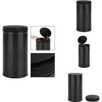 vidaXL Poubelle automatique à capteur 60 L acier carbone noir - Poubelles & poubelles