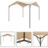 The Living Store Pavillon Tente de réception Abri 4x4 m Acier Beige