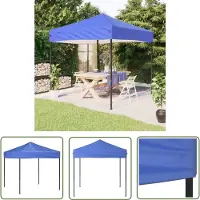 The Living Store Tente de réception pliante bleue 2x2 m