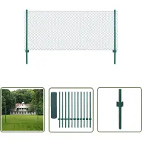 The Living Store Clôture grillagée avec poteaux acier 25 x 0,5 m Vert