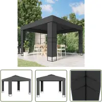 The Living Store Pavillon avec double toit 3 x 3 m Anthracite