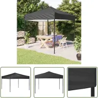The Living Store Tente de réception pliante anthracite 3x3 m
