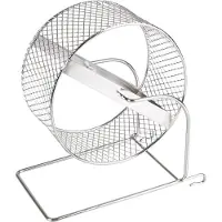 Flamingo Roue pour hamster en métal Trota Chrome, dimensions : 15,2 cm