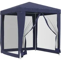 The Living Store Tente de réception avec 4 parois latérales en maille bleue 2x2 m HDPE