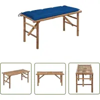 The Living Store Banc de jardin pliable avec support 118 cm Bambou