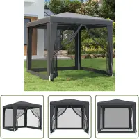 The Living Store Tente de réception avec 4 parois latérales en maille Anthracite 2,5x2,5 m HDPE