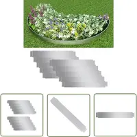 The Living Store Bordure de pelouse flexible Lot de 10 Acier galvanisé 100x14 cm