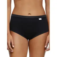 Chantelle Culotte Taille Haute Confortable en Coton Slips, Noir, L Femme