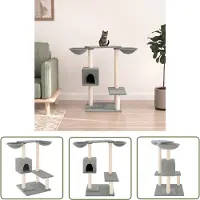 The Living Store Arbre à chat avec griffoirs gris clair 82 cm