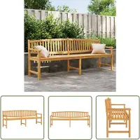 The Living Store Banc de jardin 228 x 59,5 x 90 cm Bois massif Teck