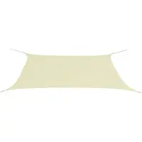 The Living Store Voile d'ombrage Oxford Tissu Rectangulaire 4x6 m Crème