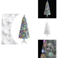 vidaXL Sapin de Noël artificiel avec éclairage blanc 240cm fibre de verre - Sapins de Noël