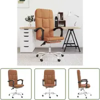 The Living Store Chaise de bureau avec fonction chaise longue Marron similicuir