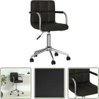 The Living Store Chaise de bureau pivotante noir similicuir