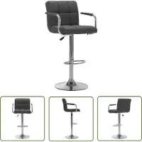 The Living Store Tabouret de bar gris foncé Tissu