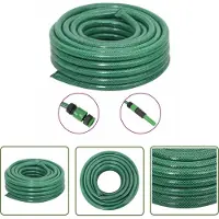 The Living Store Tuyau d'arrosage avec kit de raccords Vert 0,9" 30 m PVC