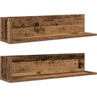 vidaXL Étagères murales 2pcs vieux bois 75x16,5x16,5cm bois ingénierie