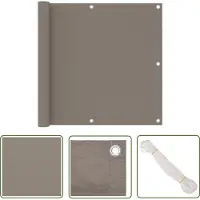 The Living Store Brise-Vue Balcon Taupe 90x300 cm Tissu Oxford