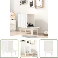 The Living Store Maison pour chats Blanc 60x36x60 cm Pin massif