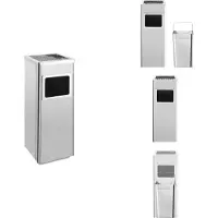 vidaXL Poubelle avec cendrier Hotel 36 L inox - Poubelles & poubelles
