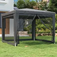 The Living Store Tente de réception avec 4 parois latérales en maille Anthracite 3x3 m HDPE