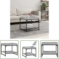 The Living Store Table basse Gris Sonoma 49,5x49,5x45 cm Matériau dérivé du bois