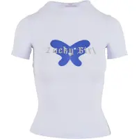 FELICIOUS T-shirt 'Lucky Girl ' azur / argent / blanc