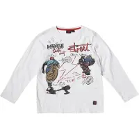 KOROSHI T-Shirt bleu foncé / rouge foncé / noir / blanc
