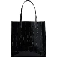 Ted Baker sac shopper sac à épaule Croccon Croc Effect Large Icon Bag Jet - Black noir