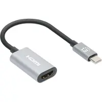 Manhattan USB-C auf HDMI-Adapter 4K 60Hz Alu Space grau