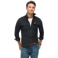 Superdry Homme Chemise Trailsman Velours Côtelé Coupe Décontractée Gris Foncé Taille: XL