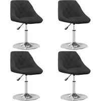 vidaXL Chaise de salle à manger 4 pcs. Pivotantes Noir Velours
