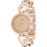 GUESS Montre à affichage analogique or rose / noir / transparent