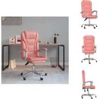 vidaXL Chaise de bureau avec fonction chaise longue Rose similicuir - Chaises de bureau
