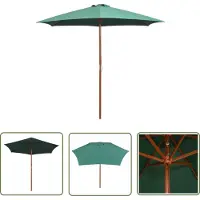 The Living Store Parasol 270 × 270 cm, mât en bois, vert